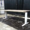 Work desk, wooden top, white steel legs, Rockworth brand, size 200