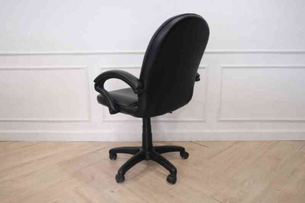 Chair, leather seat, curved backrest.