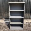 Document shelf, 4 shelves, wooden frame, gray color