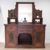 Wooden mahogany cabinet with two mirrored doors and four drawers._GEATQG8JEC
