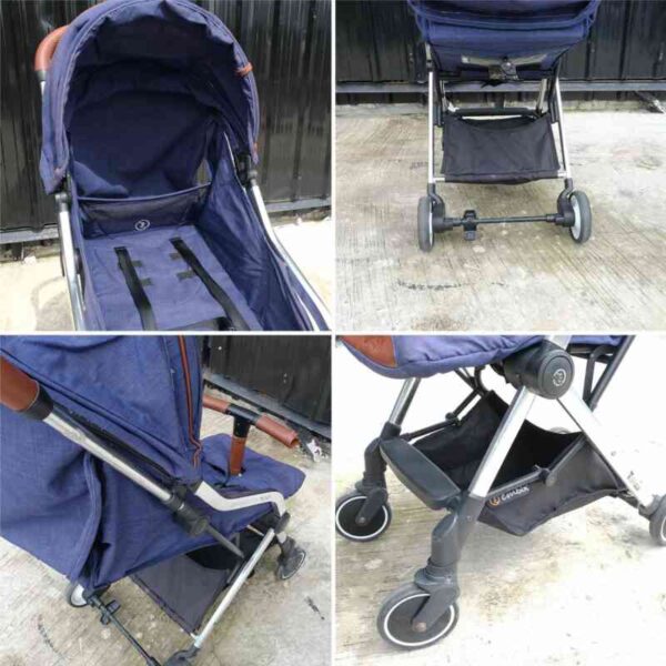EMBIX baby stroller, blue stroller, swivel wheels, lightweight, EMBIX brand