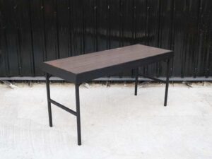 Folding table, wood top, steel legs