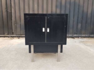 Black 2-door wooden cabinet