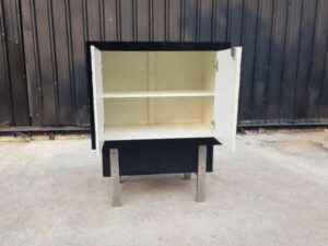 Black 2-door wooden cabinet