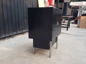 Black 2-door wooden cabinet