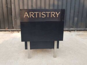 Black 2-door wooden cabinet
