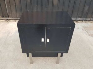 Black 2-door wooden cabinet