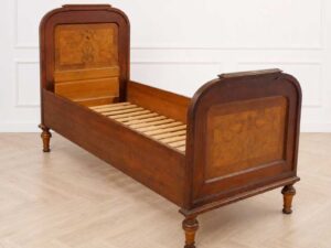 3 foot bed, walnut wood, European workmanship, sourced from Germany.