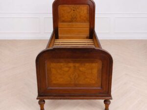 3 foot bed, walnut wood, European workmanship, sourced from Germany.