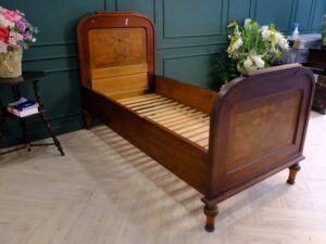 3 foot bed, walnut wood, European workmanship, sourced from Germany.