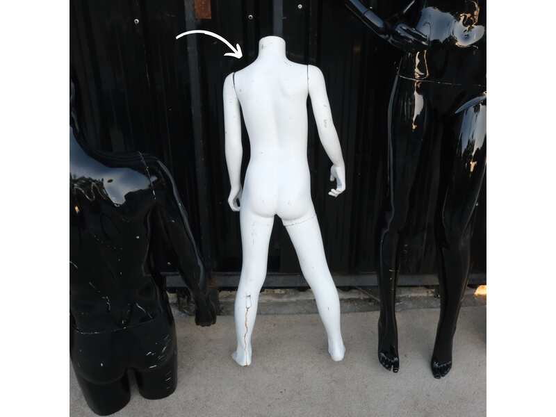 Full body white children's shirt display mannequin