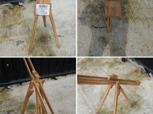 Wooden easel, drawing easel, tiltable 180 degrees, height adjustable legs.