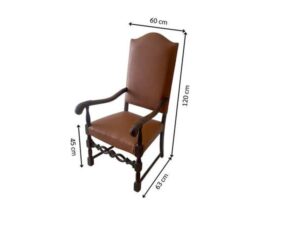 Armchair covered in brown leather, European made from Germany.
