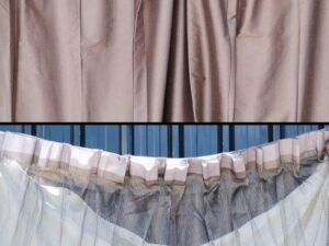 Set of curtains in the room, 3 layers, large blackout curtains, work from a 5 star hotel.