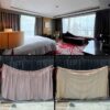 Set of curtains in the room, 3 layers, large blackout curtains, work from a 5 star hotel.