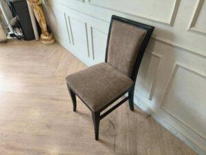 Wooden Dining Chair with Cream Upholstered Seat and Backrest