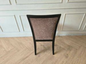 Wooden Dining Chair with Cream Upholstered Seat and Backrest