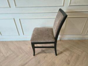 Wooden Dining Chair with Cream Upholstered Seat and Backrest