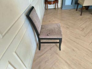 Wooden Dining Chair with Cream Upholstered Seat and Backrest