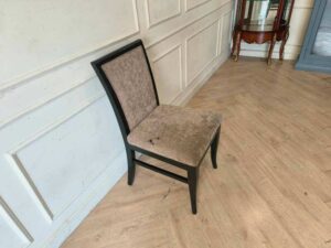 Wooden Dining Chair with Cream Upholstered Seat and Backrest