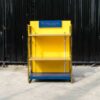 3-tiered product shelves, adjustable yellow-blue Gold stainless steel frame Attached to the side mirror
