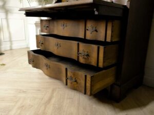 antique style bookcase Golden Oak wood color European work comes from Germany.