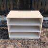 Document shelf, 3 shelves, wooden frame, light grey.