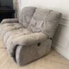 2 seat sofa electric reclining sofa fabric upholstery cream color