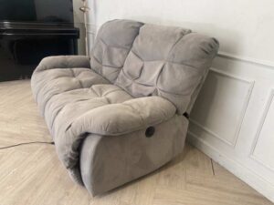 2 seat sofa electric reclining sofa fabric upholstery cream color