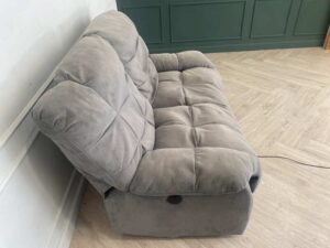 2 seat sofa electric reclining sofa fabric upholstery cream color
