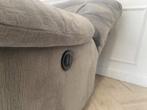 2 seat sofa electric reclining sofa fabric upholstery cream color