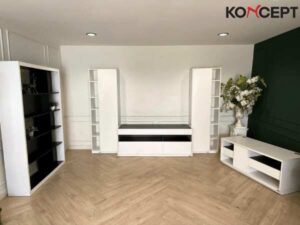 TV stand, shelf, black and white, Koncept brand