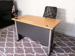 Work desk, computer desk, wooden top, steel legs, Logica brand