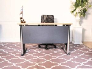 Work desk, computer desk, wooden top, steel legs, Logica brand