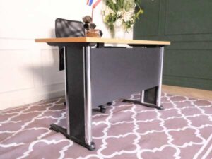 Work desk, computer desk, wooden top, steel legs, Logica brand