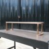 Display stand, display table (small), glass top, rose gold stainless steel frame.