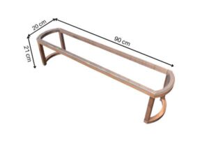 Display stand, display table (small), glass top, rose gold stainless steel frame.