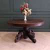 Dining table, walnut color, vintage style, European workmanship, from Germany.