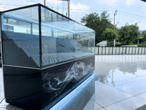 Jewelry cabinet, glass display cabinet, phone display cabinet, sliding glass door, black