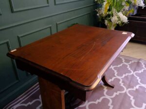 Multi-purpose table, walnut wood color, European workmanship from Germany.
