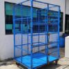 Tall grid cart, steel frame, distribution cart with wheels.