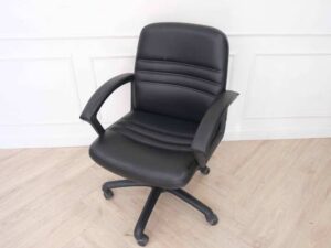 Office chair, mono leather recliner seat.