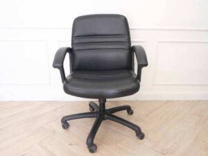 Office chair, mono leather recliner seat.