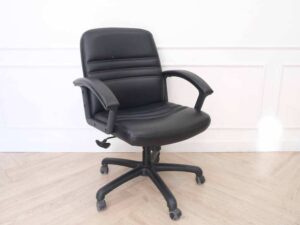 Office chair, mono leather recliner seat.