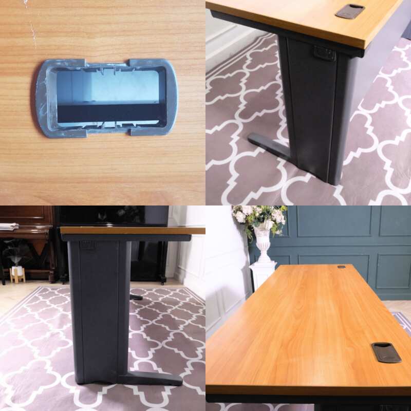 Computer desk with wood top and Rockworth steel legs, sizes 140-180 cm.