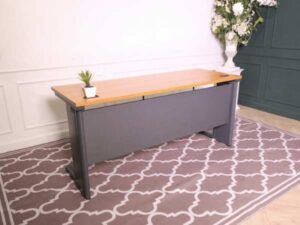 Computer desk with wood top and Rockworth steel legs, sizes 140-180 cm.