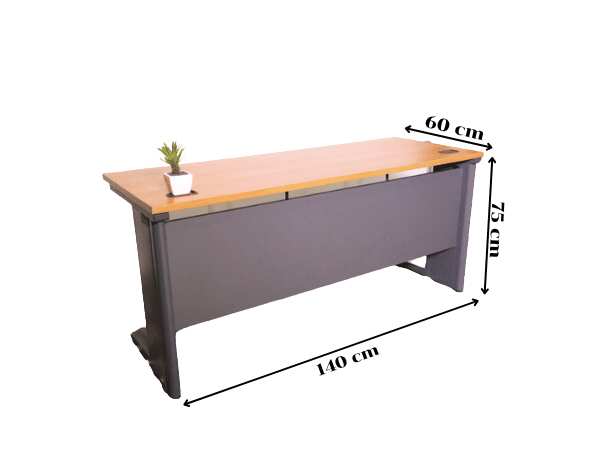 Computer desk with wood top and Rockworth steel legs, sizes 140-180 cm.