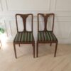 dining chair Green fabric upholstery, walnut wood color, European workmanship from Germany.