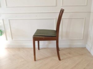 dining chair Green fabric upholstery, walnut wood color, European workmanship from Germany.