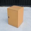 Wooden cabinet, 1 door, open, orange (small), wooden document cabinet with wheels